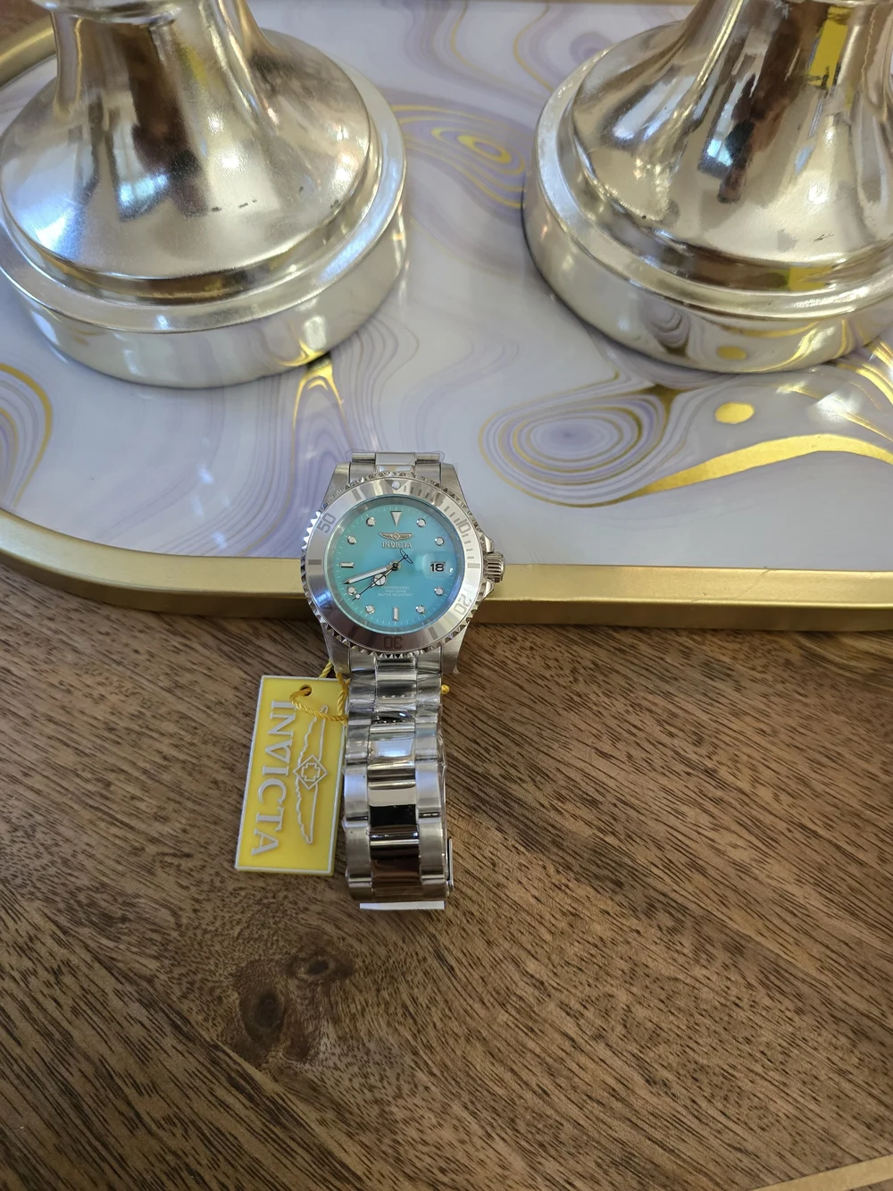 Invicta Men’s Professional Turquoise Dial Stainless Steel Dive Watch